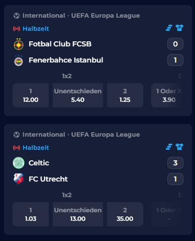Ein Beispiel für Sportwetten bei Ninecasino